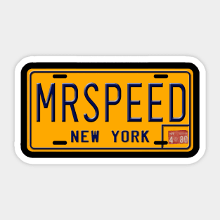Mr. Speed License Plate Sticker